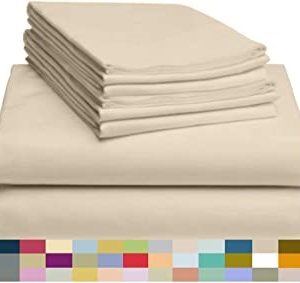 LuxClub 6 PC Sheet Set Bamboo Sheets Deep